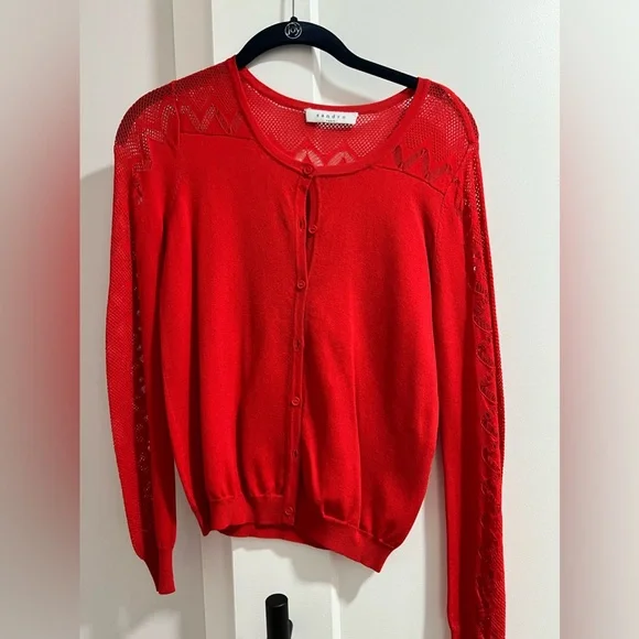 Red size small Sandro Paris cardigan - Picture 1 of 3